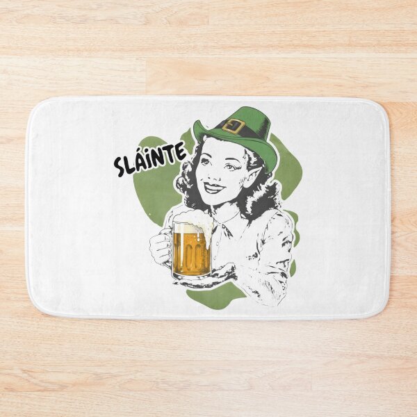 Item preview, Slainte — Vintage Woman with Leprechaun Hat & Beer Mug designed and sold by Nacho Average Designs.