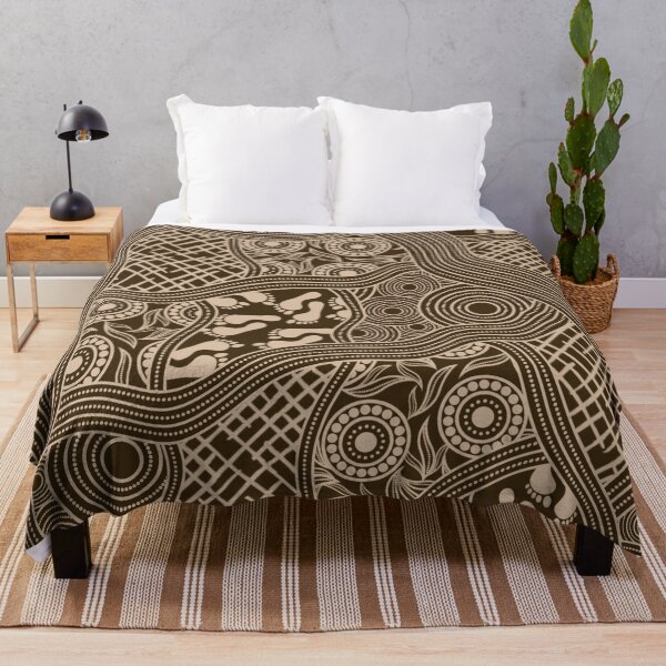 Item preview, Aboriginal Rarrk Pathways Beige designed and sold by AboriginalartVI.