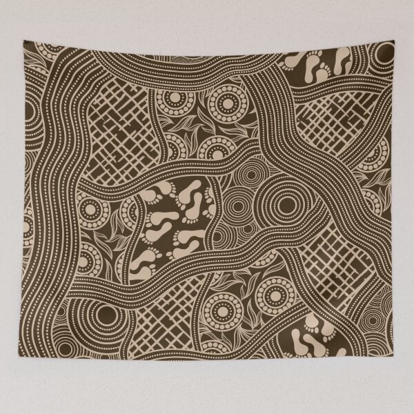Item preview, Aboriginal Rarrk Pathways Beige designed and sold by AboriginalartVI.