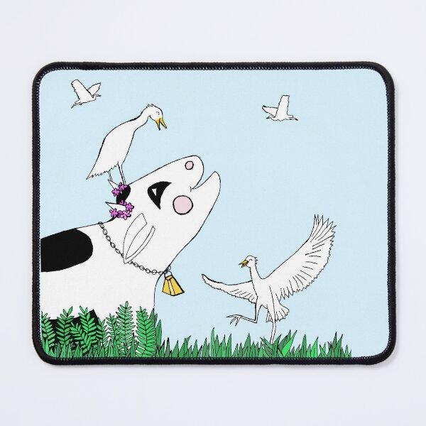 Item preview, Happy Cow Laughing with Bird Friends designed and sold by JoyousArt4u.