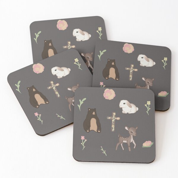 Item preview, Cute Animal Stickers Sticker set with cross crucifix and flowers designed and sold by SKULLPEACHES.
