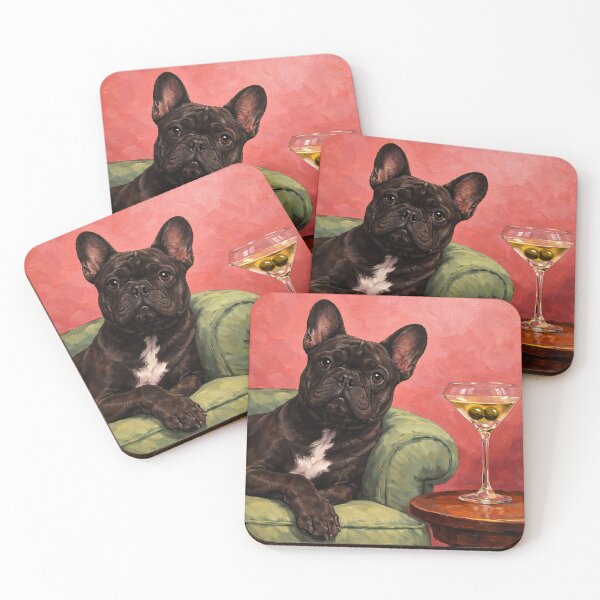 Item preview, Frenchie Oil Painting | Elegant Dog Lounge Portrait  designed and sold by PopCultureArtShop.
