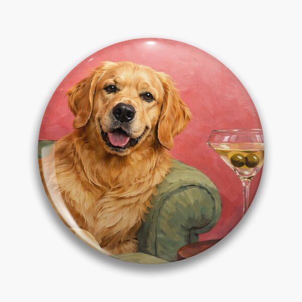 Item preview, Golden Retriever Oil Painting | Elegant Dog Lounge Portrait  designed and sold by PopCultureArtShop.