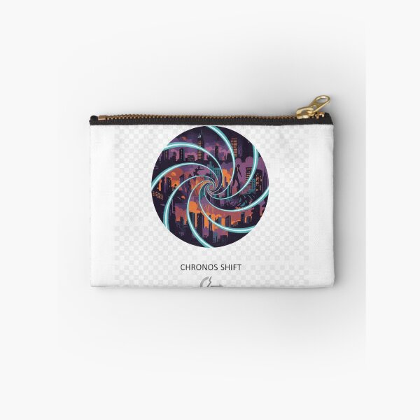 Item preview, Chronos Shift Time Travel Cityscape Sticker | Cyberpunk Temporal Vortex Art designed and sold by mdj96.