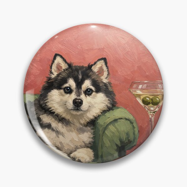 Item preview, Pomsky Oil Painting | Elegant Dog Lounge Portrait  designed and sold by PopCultureArtShop.