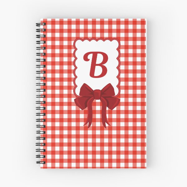 Item preview, "B" initial Gingham Coquette Summer Notebook designed and sold by Luna y Mar.