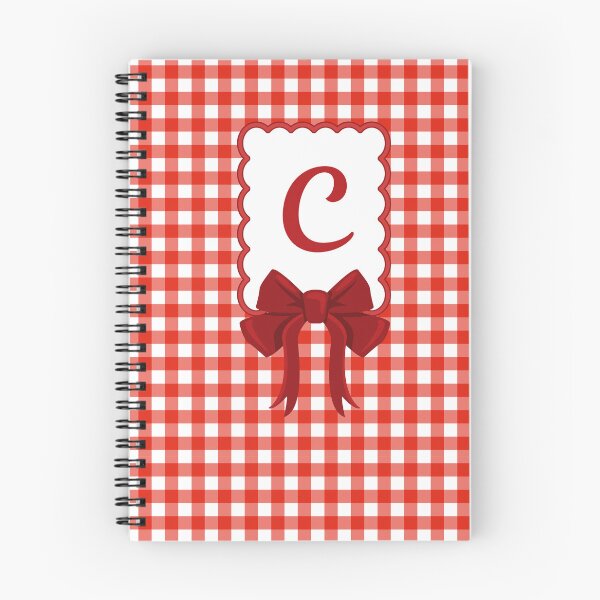Artikelvorschau, Notizbuch mit dem Anfangsbuchstaben „C“: Gingham Coquette Sommer-Notizbuch entworfen und verkauft von Luna y Mar.