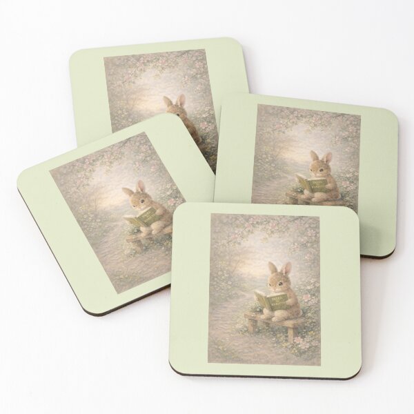 Item preview, A Bunny Reading in a Spring Garden — Tales of Rabbits designed and sold by Novel Works Studio.
