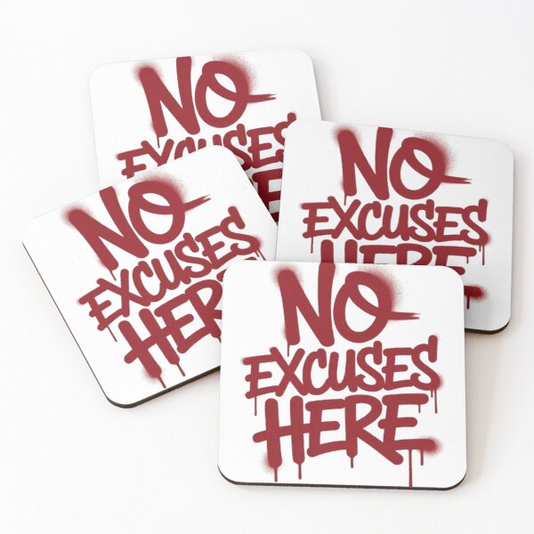 Item preview, No Excuses Here – Bold Discipline Typography for Apparel designed and sold by NewUSShop.