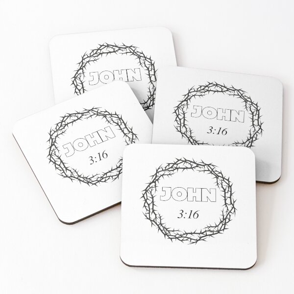 Item preview, John 3:16 Bible Verse - Minimalist Crown of Thorns Christian Art designed and sold by GraceGiggles.
