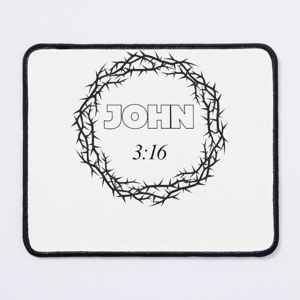 Item preview, John 3:16 Bible Verse - Minimalist Crown of Thorns Christian Art designed and sold by GraceGiggles.