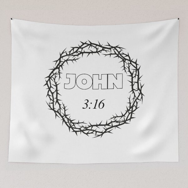 Item preview, John 3:16 Bible Verse - Minimalist Crown of Thorns Christian Art designed and sold by GraceGiggles.