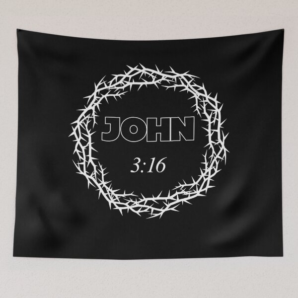 Item preview, John 3:16 Bible Verse - Minimalist Crown of Thorns Christian Art designed and sold by GraceGiggles.
