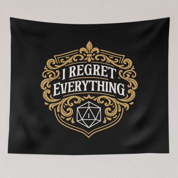 Item preview, Retro I Regret Everything Critical Fail Funny D20 Dice designed and sold by pixeptional.