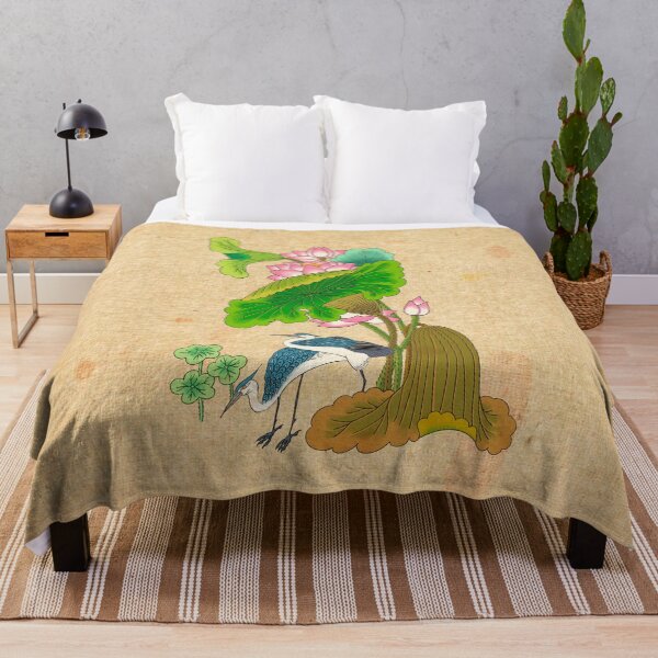 Item preview, Radiant Serenity: White Heron and Pink Lotus designed and sold by QamarART Paintings.
