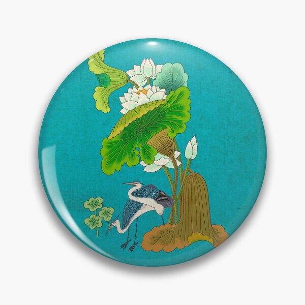 Item preview, Ethereal Purity: White Heron and White Lotus on Turquoise  designed and sold by QamarART Paintings.