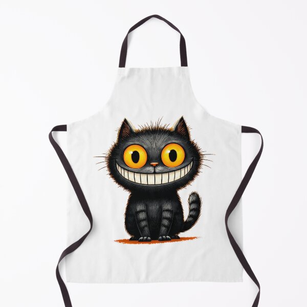 Item preview, Creepy Grinning Black Cat – Cute Spooky Cartoon Cat Illustration designed and sold by Skolyak.