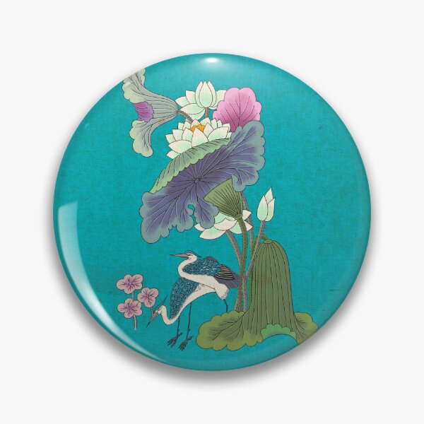 Item preview, Ethereal Moonlight: White Heron and White Lotus on Turquoise   designed and sold by QamarART Paintings.