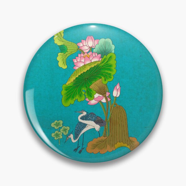 Item preview, Emerald Pond: Pink Lotus and Heron in Harmony  designed and sold by QamarART Paintings.
