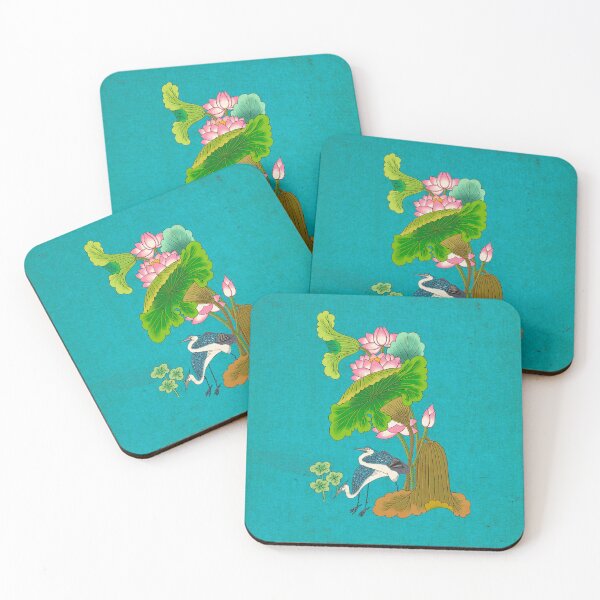 Item preview, Emerald Pond: Pink Lotus and Heron in Harmony  designed and sold by QamarART Paintings.