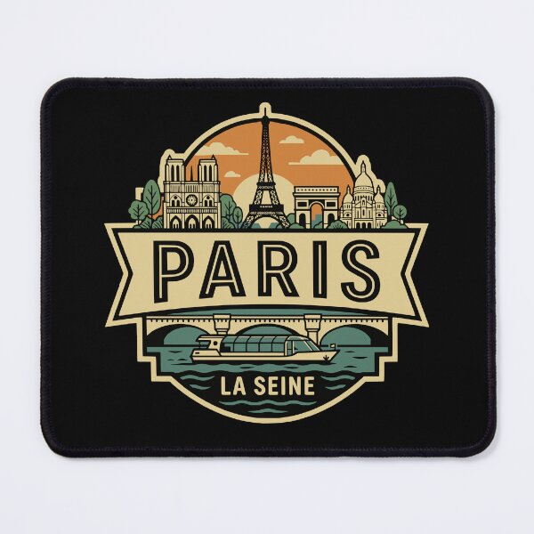 Item preview, Paris Skyline France Vintage Travel Badge designed and sold by Imaginationbeyond.