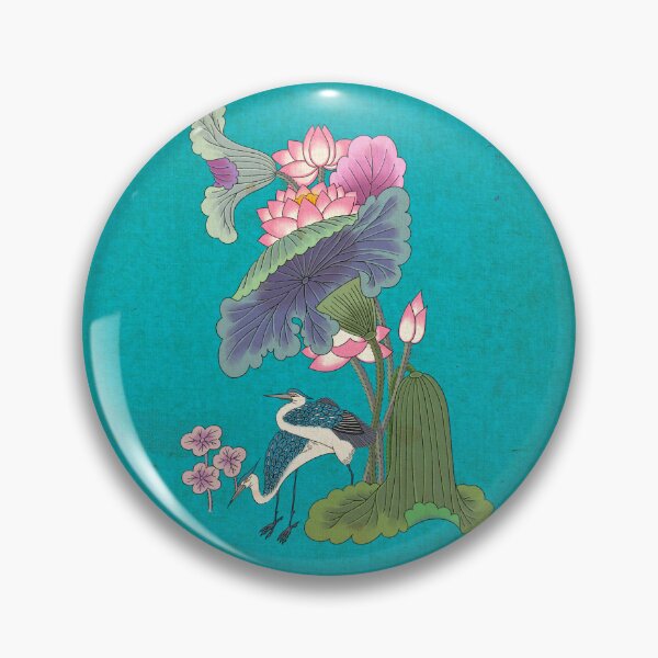Item preview, Mystical Harmony: Heron with Pink Lotus and Purple-Teal Leaves  designed and sold by QamarART Paintings.