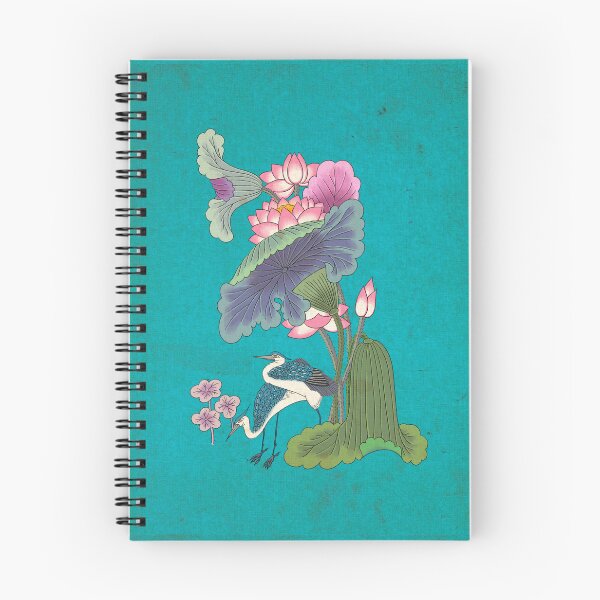 Item preview, Mystical Harmony: Heron with Pink Lotus and Purple-Teal Leaves  designed and sold by QamarART Paintings.