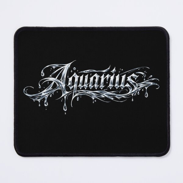 Item preview, Aquarius Ice-Drip Script – Frozen Gothic Zodiac Tee designed and sold by printedartgoods.