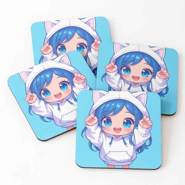 Item preview, Cheerful Chibi Girl - Blue Hair & Cat Ear Hoodie designed and sold by Jimakmo.