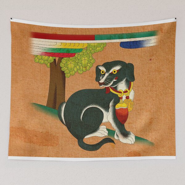 Item preview, Watchful Protector: Black Sapsali on Ochre  designed and sold by QamarART Paintings.