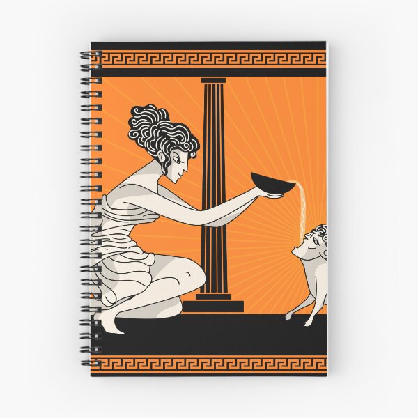 Item preview, circe transforming an argonaut into a pig in greek vase style designed and sold by matintheworld ( delcarmat ).