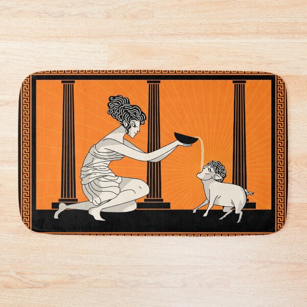 Item preview, circe transforming an argonaut into a pig in greek vase style designed and sold by matintheworld ( delcarmat ).