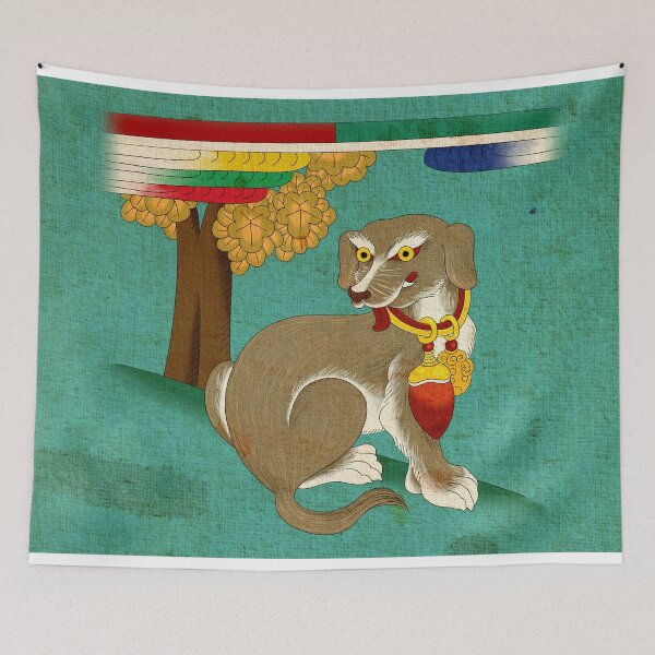 Item preview, Mystical Sentinel: Brown Sapsali on Deep Teal  designed and sold by QamarART Paintings.