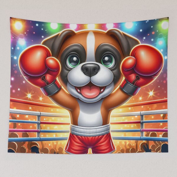 Item preview, Cute Boxing Dog Cartoon designed and sold by CuteThingsWorld.