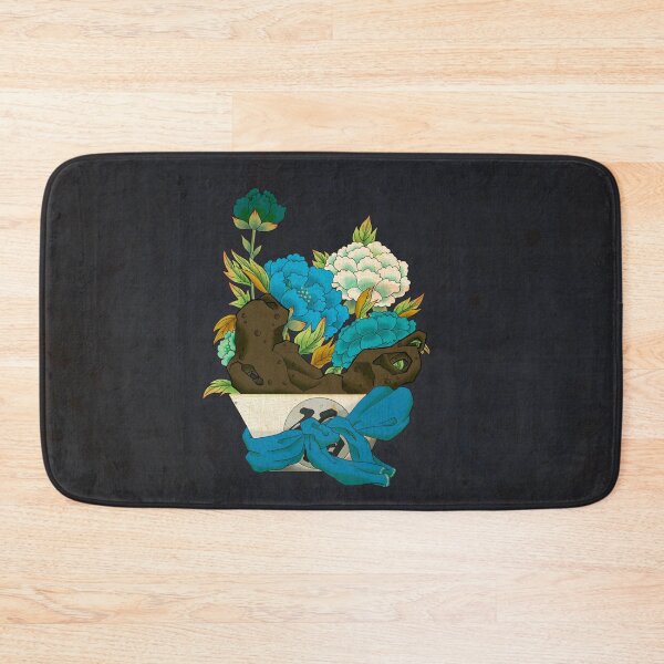 Item preview, Midnight Sapphire: Blue Peony Plate on Deep Navy  designed and sold by QamarART Paintings.