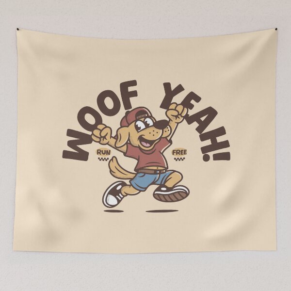 Item preview, Woof Yeah! Funny Running Dog Cartoon – Motivational Sport Design designed and sold by adipra.