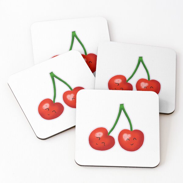 Item preview, Cute Smiling Cherries – Kawaii Cherry Sticker Illustration designed and sold by CJ Creations.