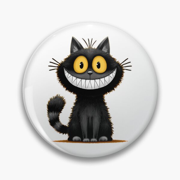 Item preview, Creepy Smiling Black Cat – Cute Spooky Cartoon Cat Art designed and sold by Skolyak.