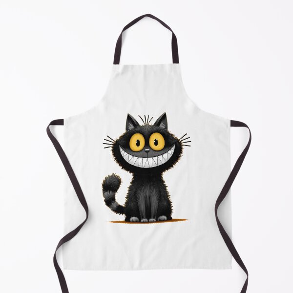 Item preview, Creepy Smiling Black Cat – Cute Spooky Cartoon Cat Art designed and sold by Skolyak.