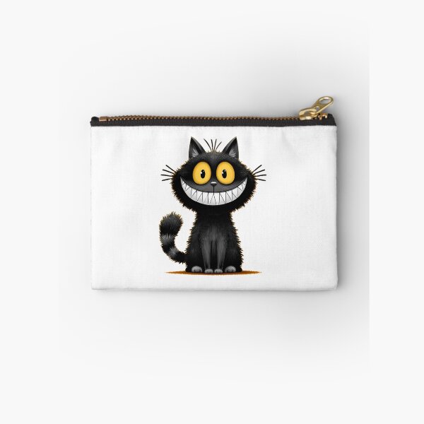 Item preview, Creepy Smiling Black Cat – Cute Spooky Cartoon Cat Art designed and sold by Skolyak.
