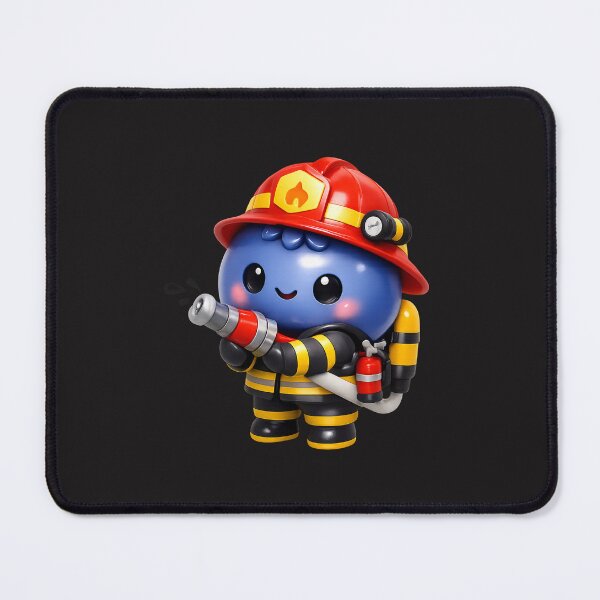 Item preview, Cute Brave Blueberry Firefighter | Kawaii Fruit Character Art designed and sold by Moons Studio.