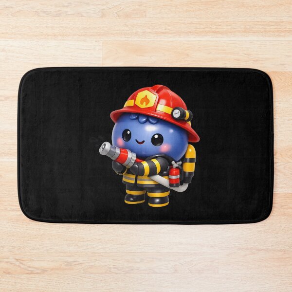 Item preview, Cute Brave Blueberry Firefighter | Kawaii Fruit Character Art designed and sold by Moons Studio.