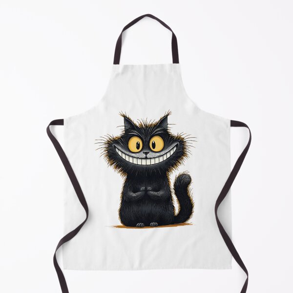 Item preview, Mischievous Grinning Black Cat – Creepy Cute Cartoon Cat Art designed and sold by Skolyak.