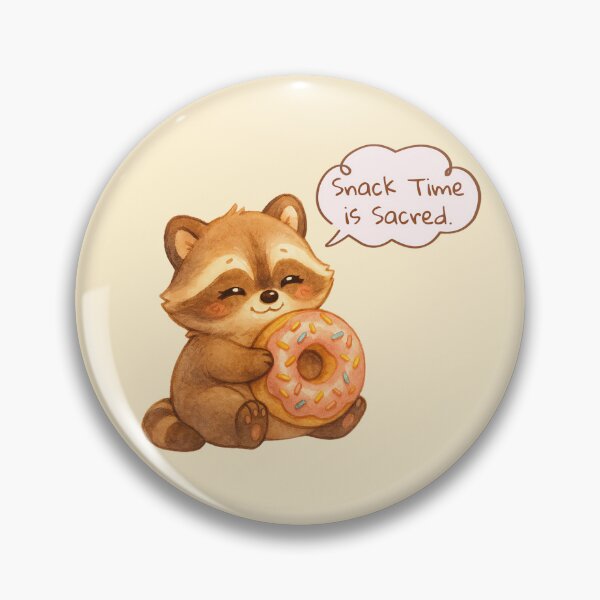 Item preview, Snack Time is Sacred – Cute Raccoon Art for Stickers & Gifts designed and sold by SakuraWaStyle.