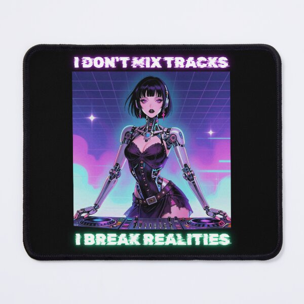 Item preview, I Don't Mix Tracks I Break Realities - Anime Cyberpunk DJ Tee designed and sold by StudioAkuma.