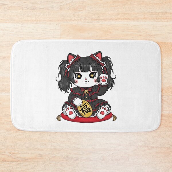 Item preview, Gothic Lucky Cat – Kawaii Maneki Neko in Red Gothic Lolita Style designed and sold by SakuraWaStyle.