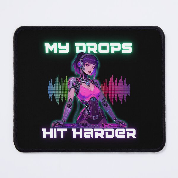 Item preview, My Drops Hit Harder - Cyberpunk DJ Waifu Tee designed and sold by StudioAkuma.