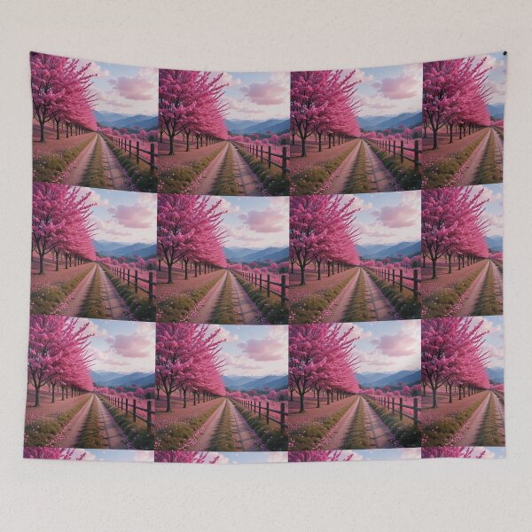 Item preview, Dreamlike Pink Blossom Path designed and sold by PixelVibe782.