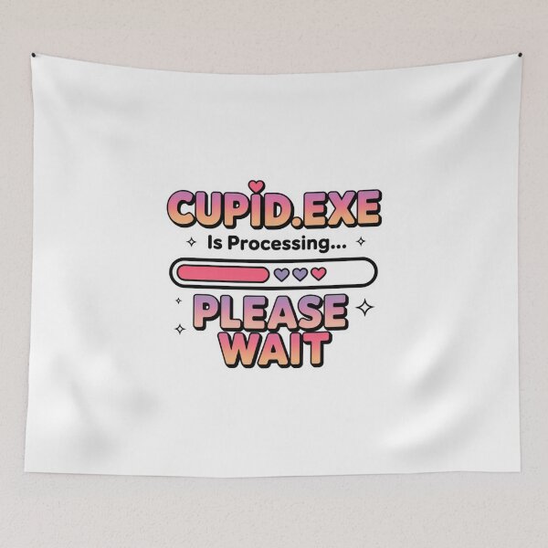 Item preview, Cupid.exe Is Processing Please Wait. Funny Tech Love Loading Typography designed and sold by Aarvya Fashion Club ( A.F.C ).