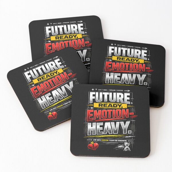 Item preview, Future Ready Emotion Heavy Typography Art - Stoic Gen Z Quote Design for Streetwear and Mental Health Awareness - Forward Thinking Modern Minimalist Poster by Vivaan Studio designed and sold by Vivaan Studio.